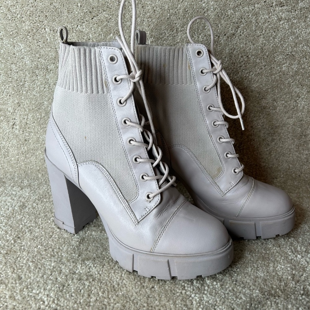Aldo rebel knit combat boots heeled  size 9